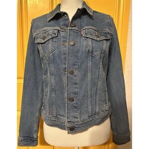 Levi's Strauss Size Medium Jean Trucker Jacket Blue Denim Lagenlook American